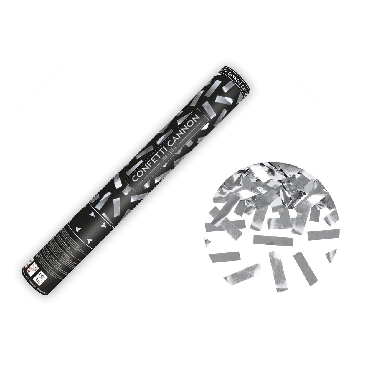 Silver Confetti Cannon 40cm