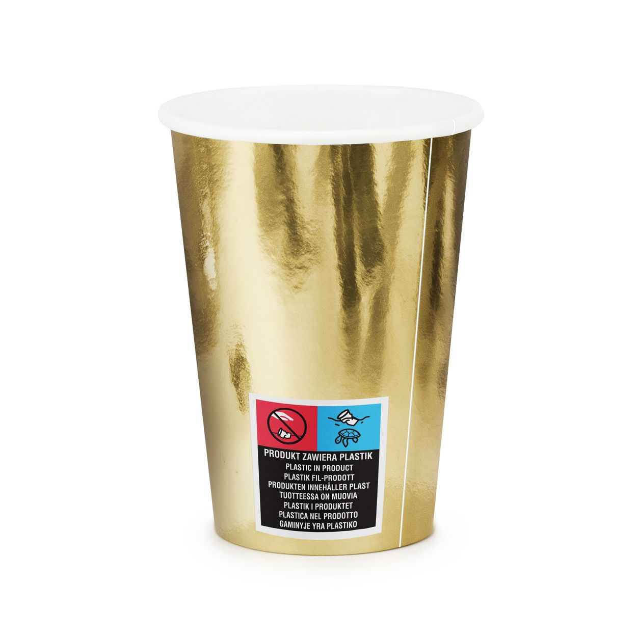 Metallic Gold Cups 220ml - 6 Pack
