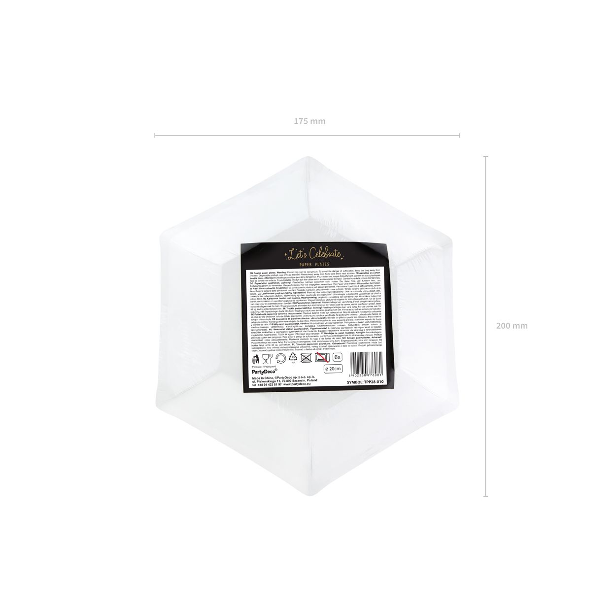 Let's Celebrate Plates Black 20cm