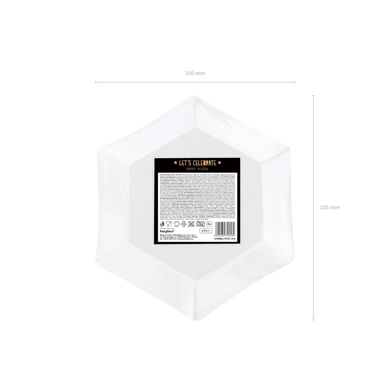 Let's Celebrate Plates Black 23cm
