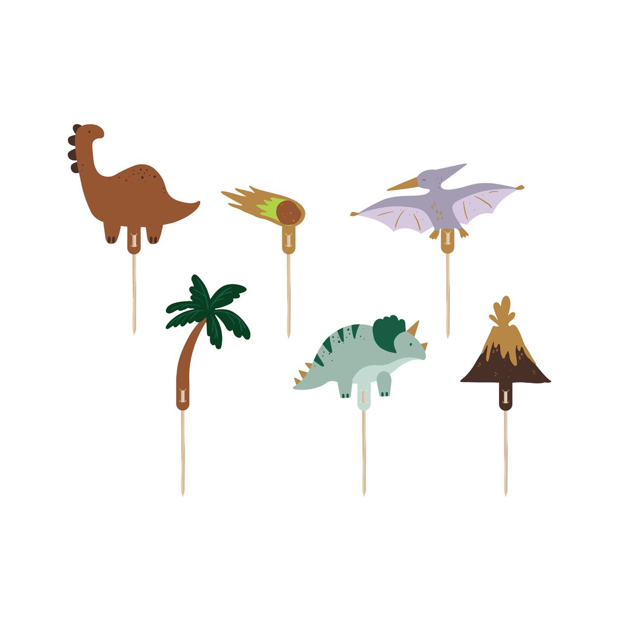 Dinosaur Cake Toppers - 6 Piece