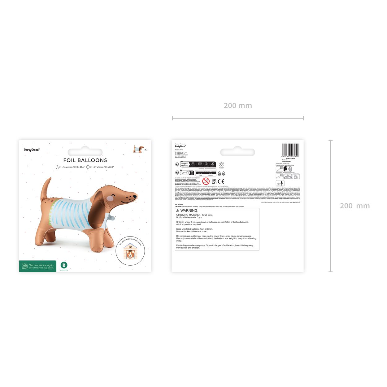 Standing Foil Balloon Dachshund