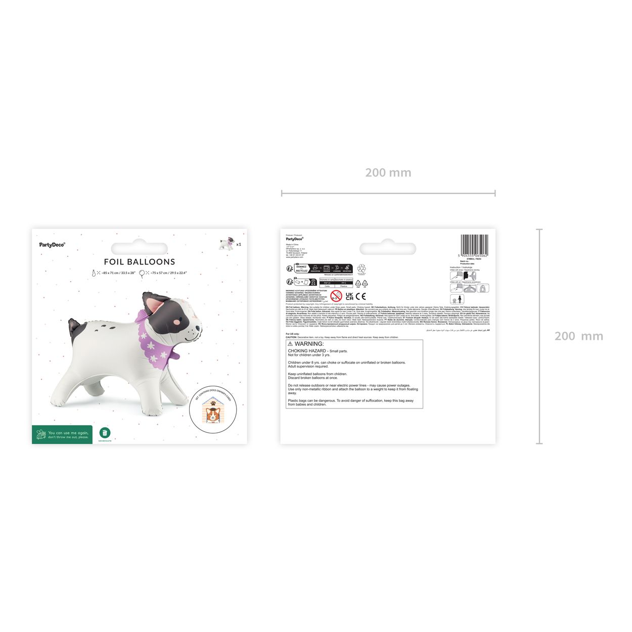 Standing Foil Balloon Bulldog