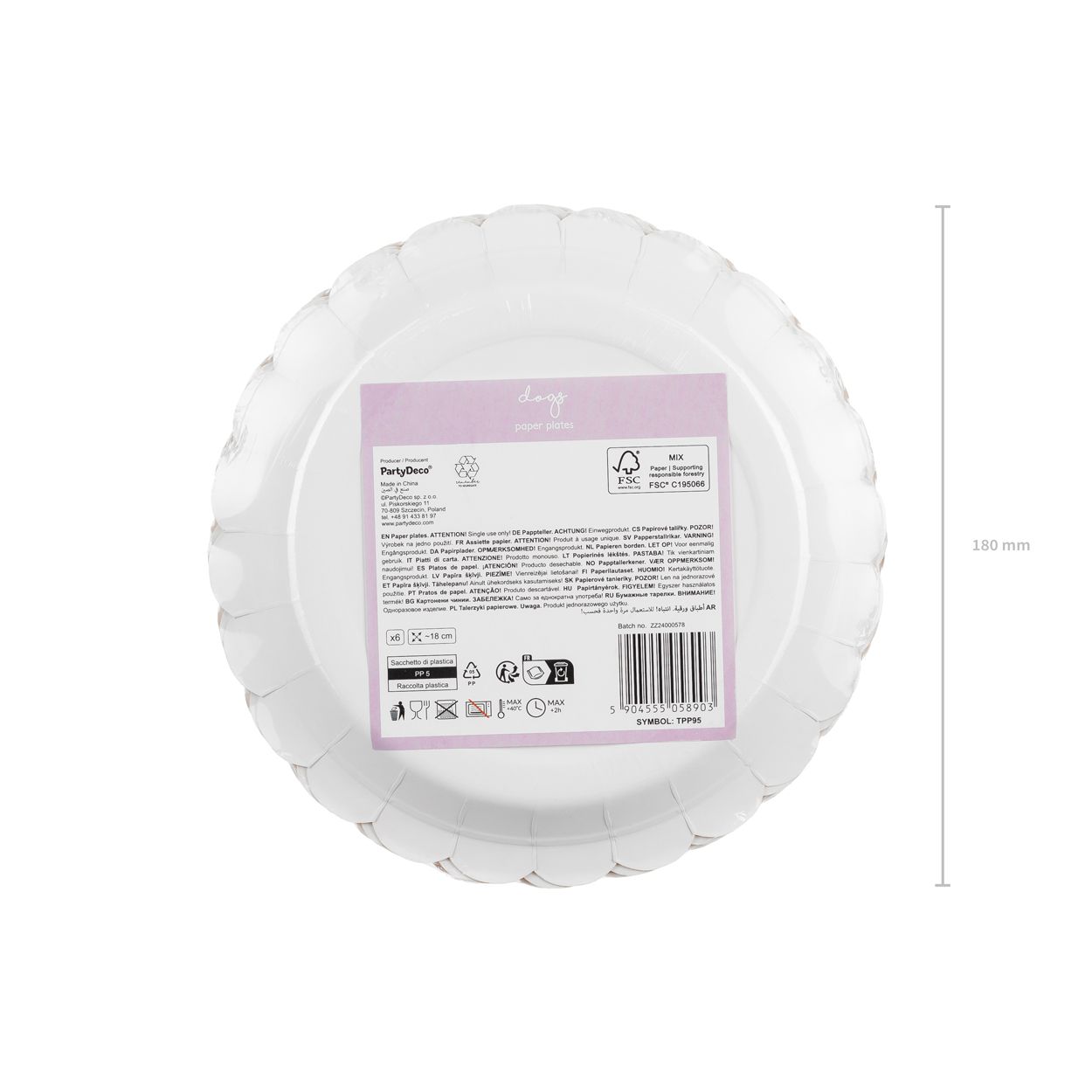 Dalmatian Plates 18x18cm 6 Piece