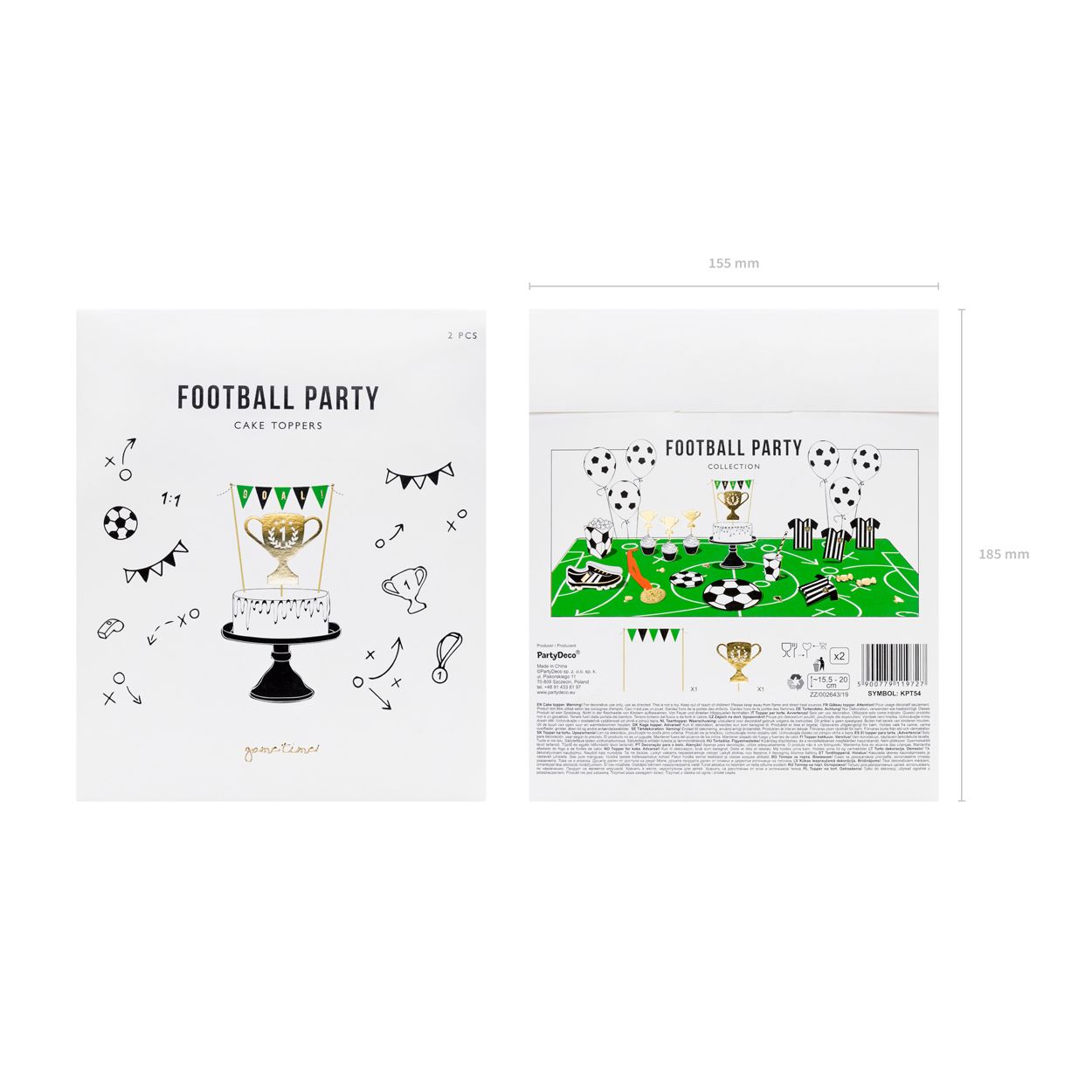 Football Cake Toppers - 2 Piece