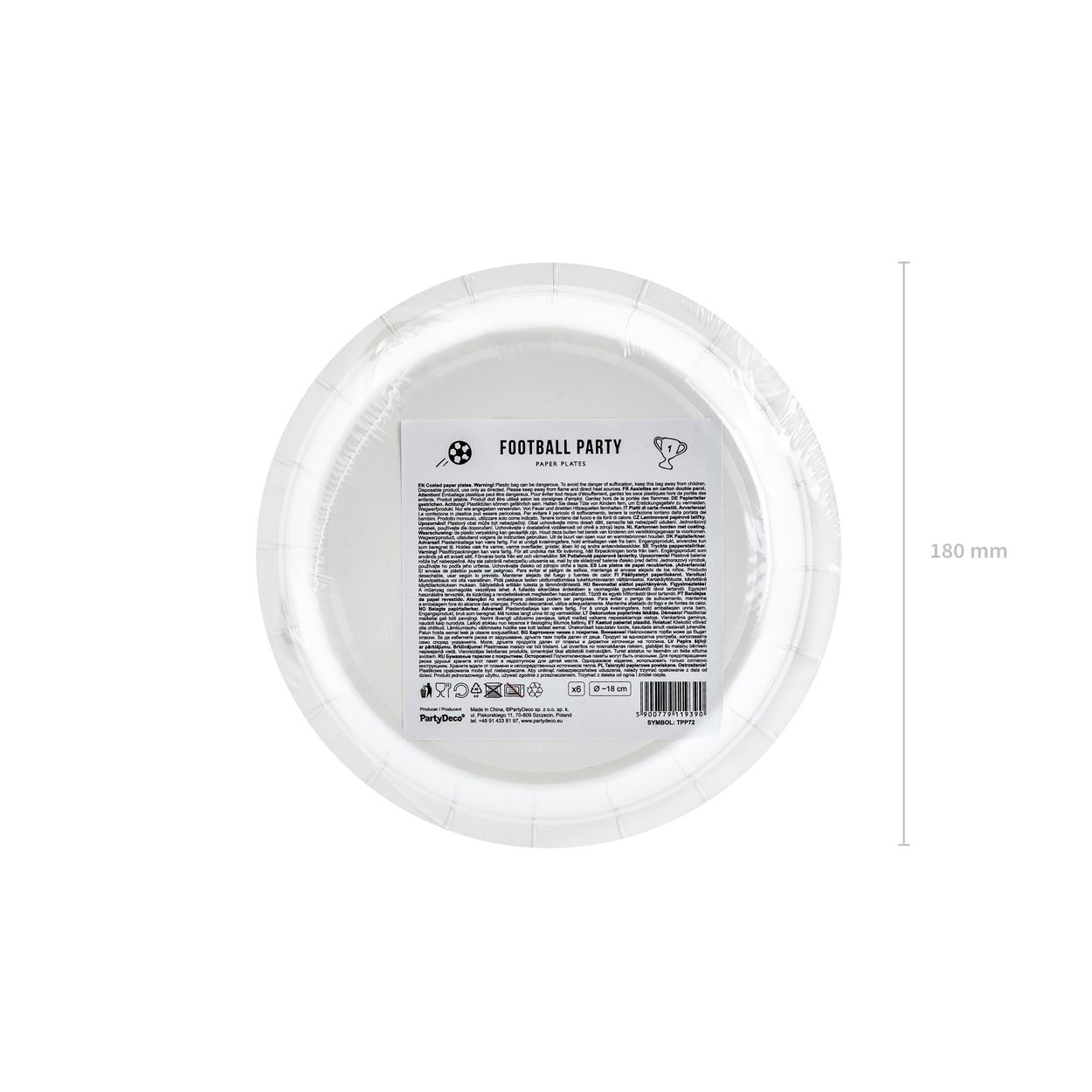 Football Plates 18cm 6 Piece