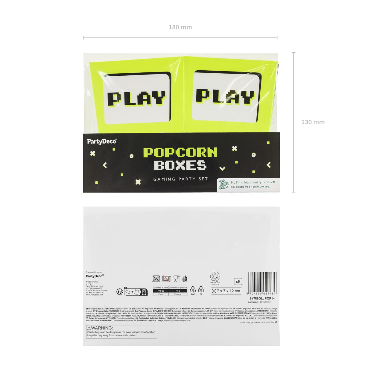 Popcorn Boxes 6 Piece