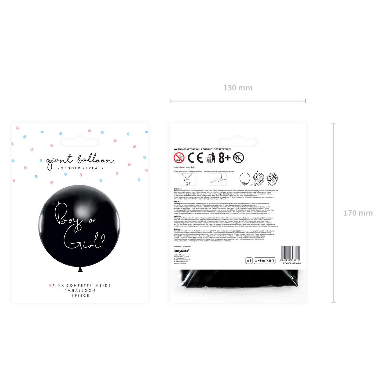 Gender Reveal Balloon Girl 1m