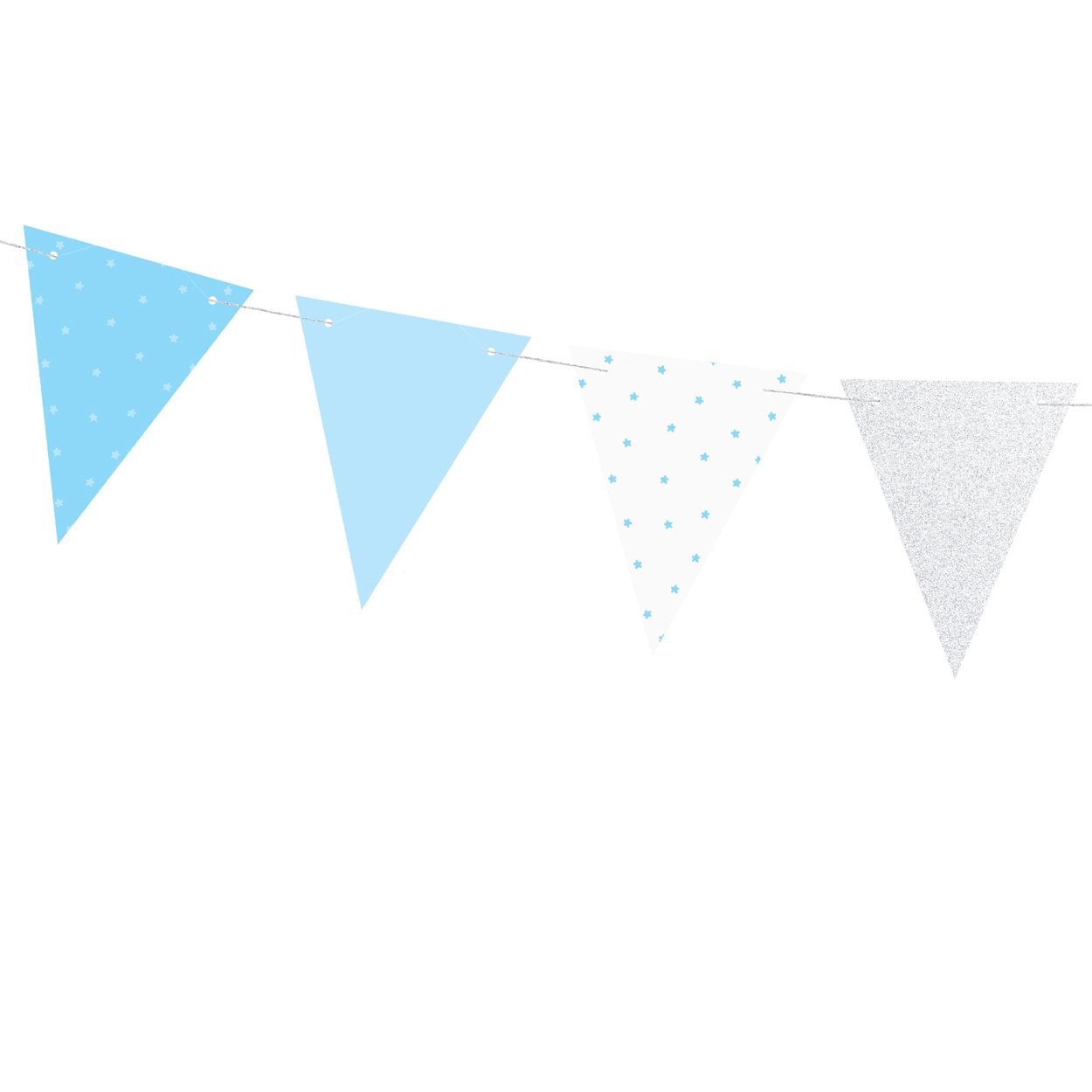 1st Birthday Garland Flags - Blue & White