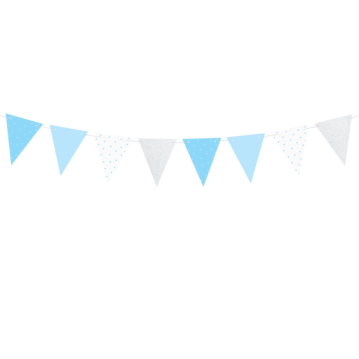 1st Birthday Garland Flags - Blue & White