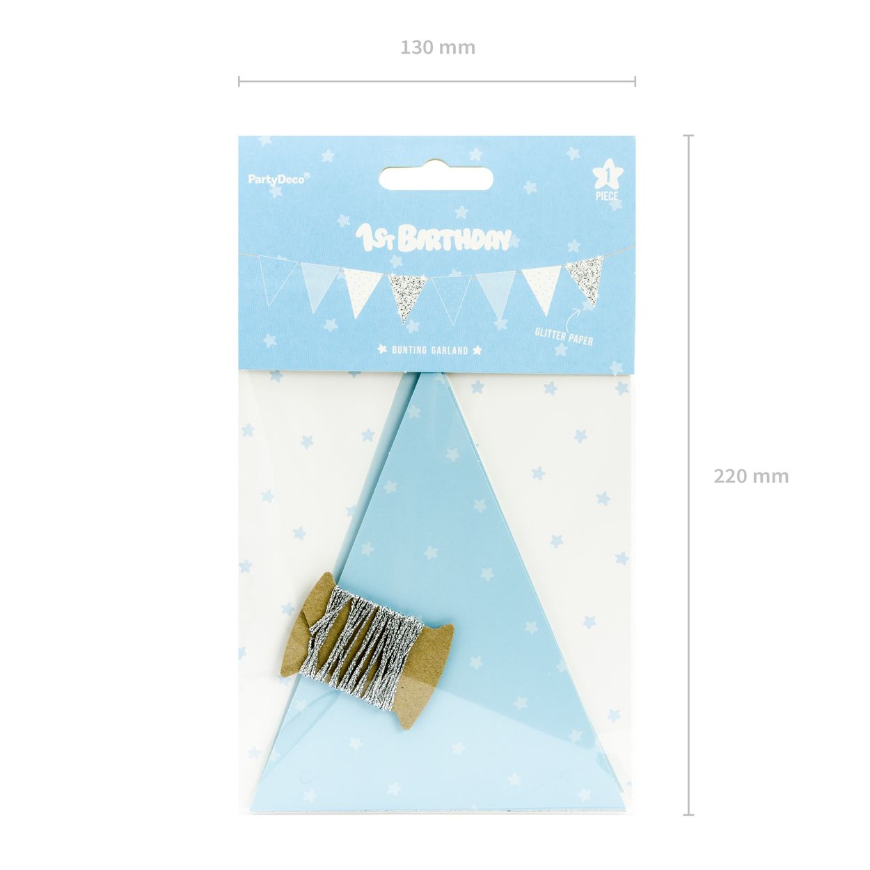 1st Birthday Garland Flags - Blue & White