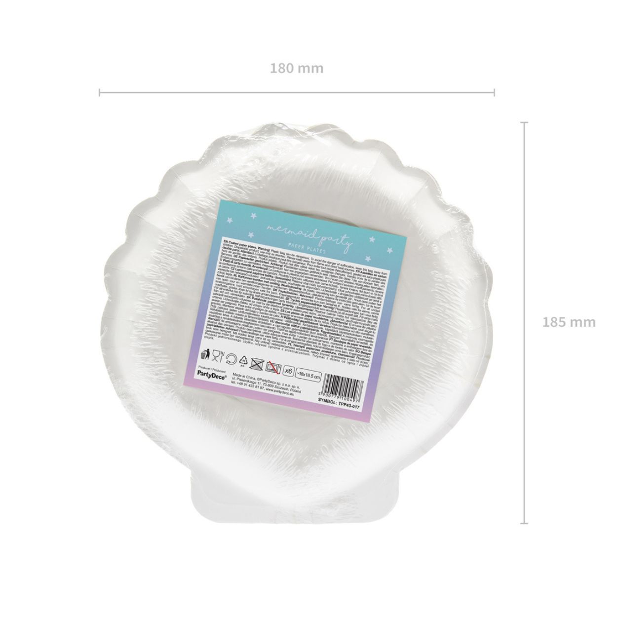 Mermaid Seashell Plates 18.5cm 6 Piece
