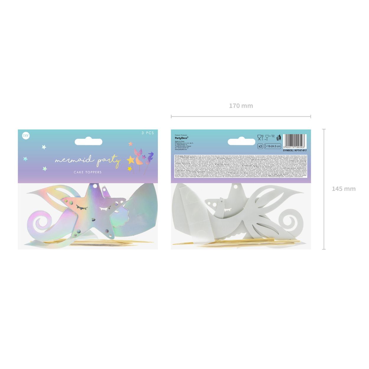 Mermaid Cake Toppers - 3 Piece