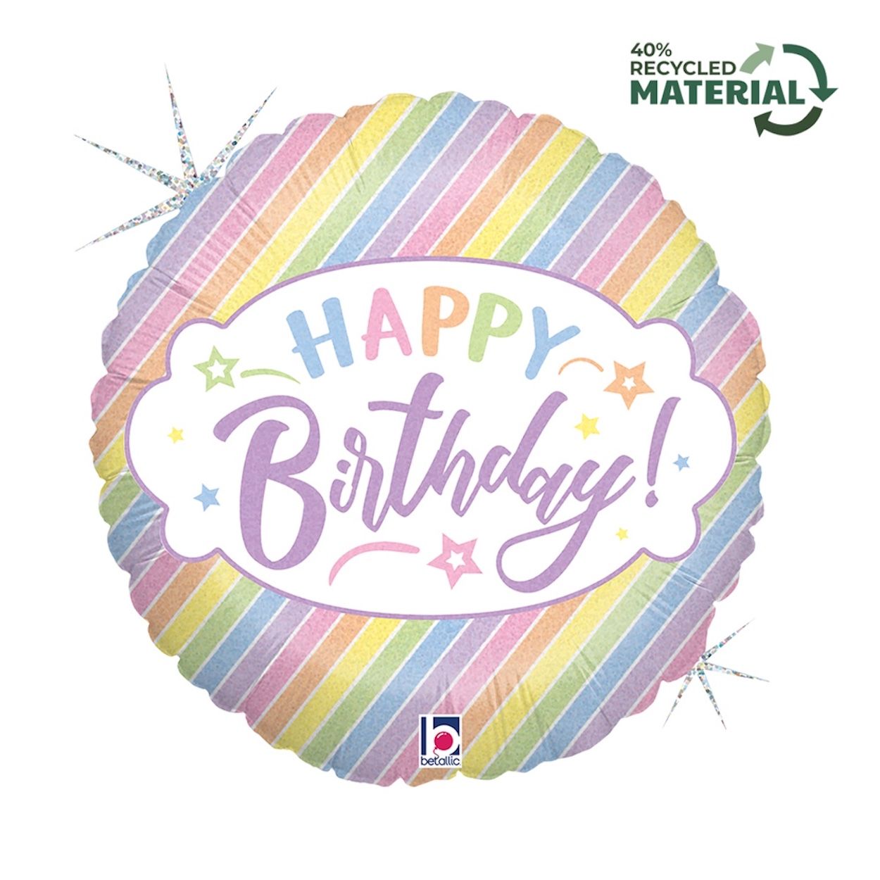 Happy Birthday Foil Balloon Pastel