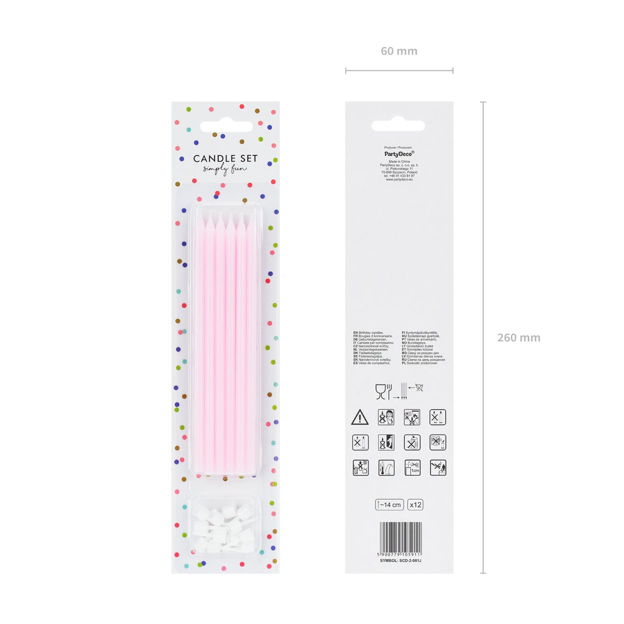 Light Pink Birthday Candles 12 Piece