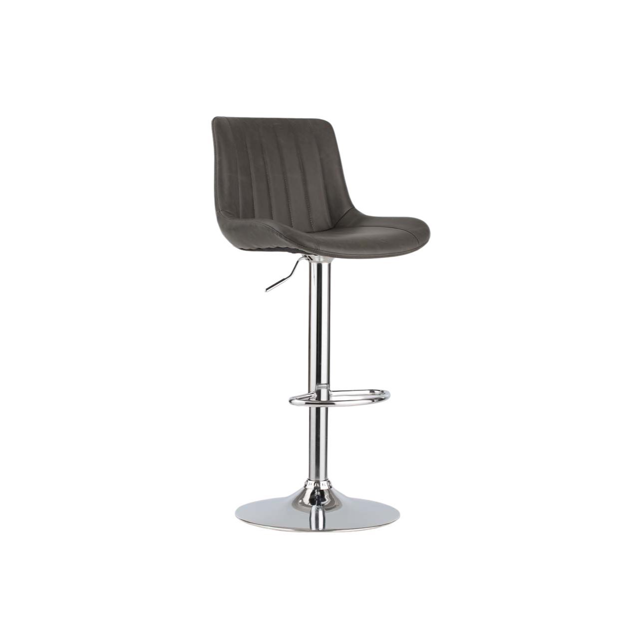 Westbury Grey Leather Barstool