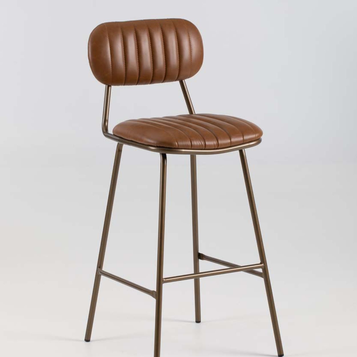 Bronx Brown Faux Leather Barstool