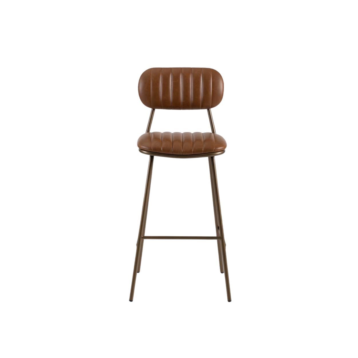 Bronx Brown Faux Leather Barstool