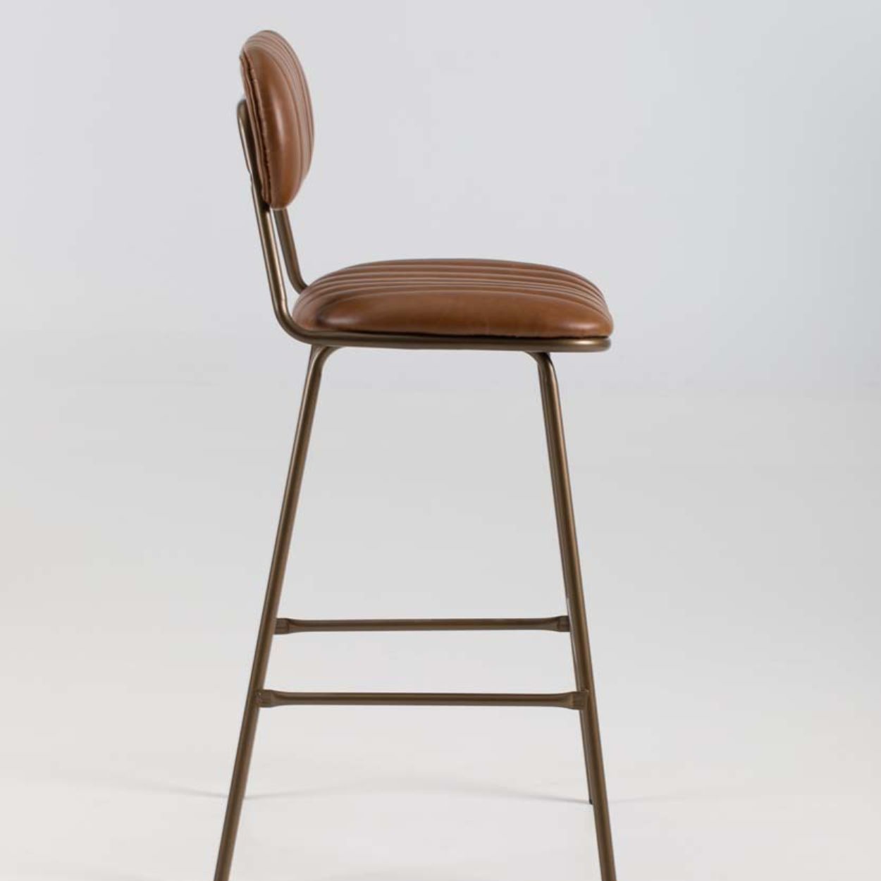 Bronx Brown Faux Leather Barstool
