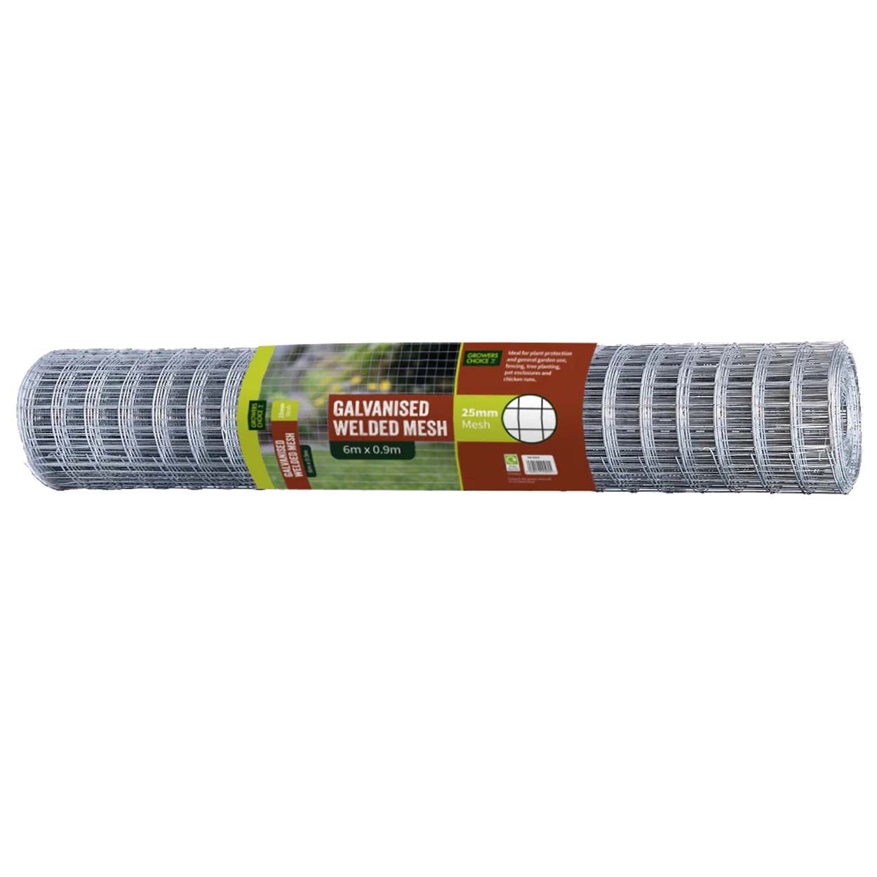 25mm Galvanised Wire Mesh 0.9m x 6m