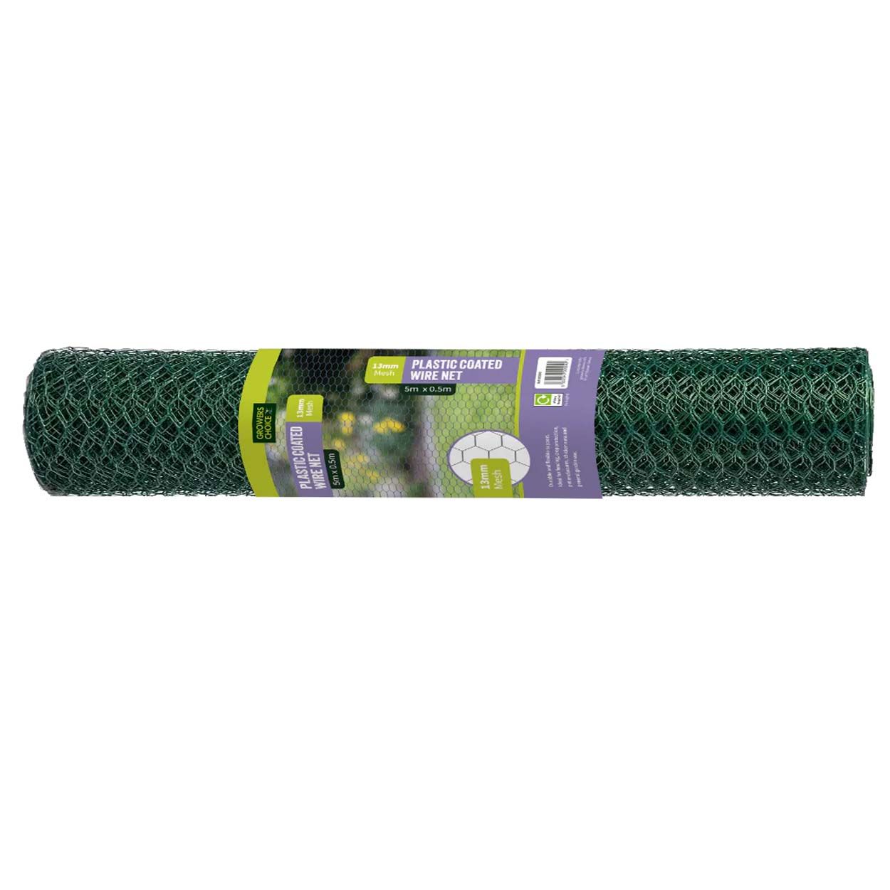 13mm Plastic Coated Wire Net 0.5m x 5m