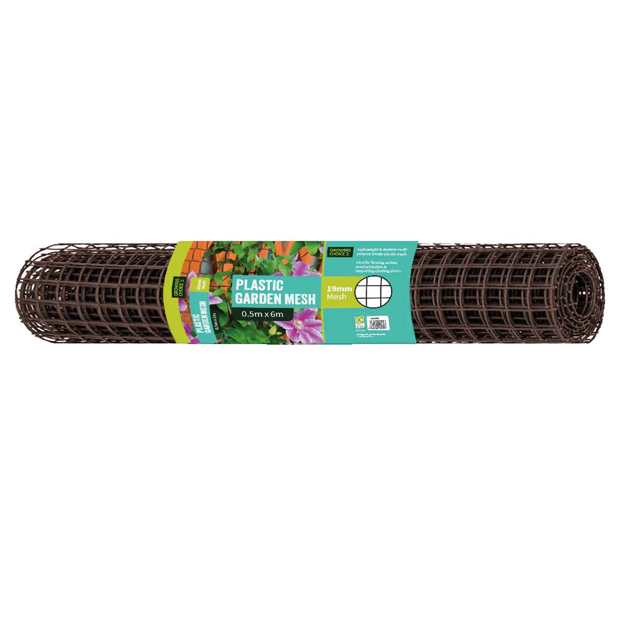 19mm Plastic Garden Mesh Mini-Roll Brown 0.5m x 6m