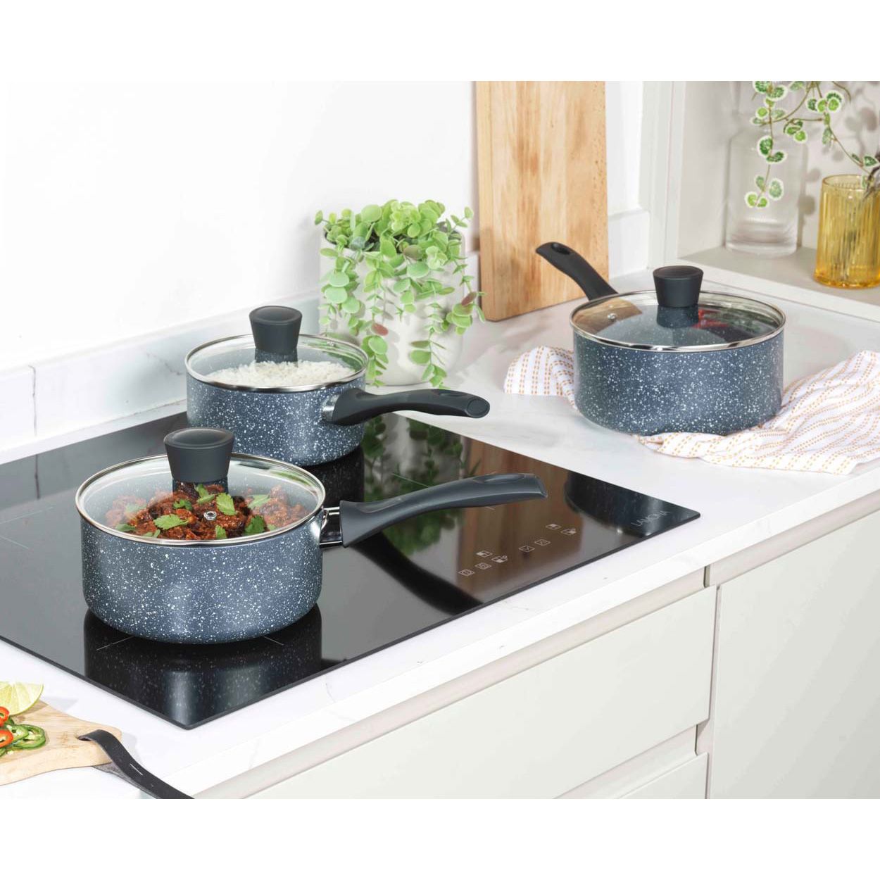 Russel Hobbs 3PC Nightfall Sauce Pan Set