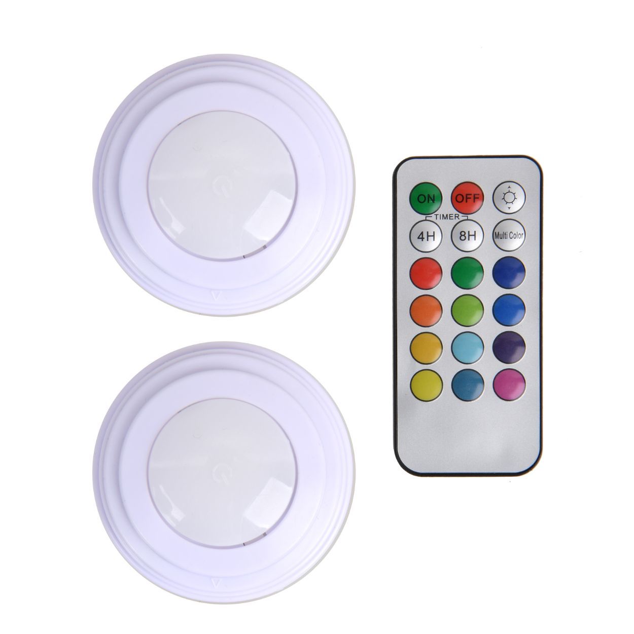 Tactix Color Changing Push Lights 2Pk With Remote