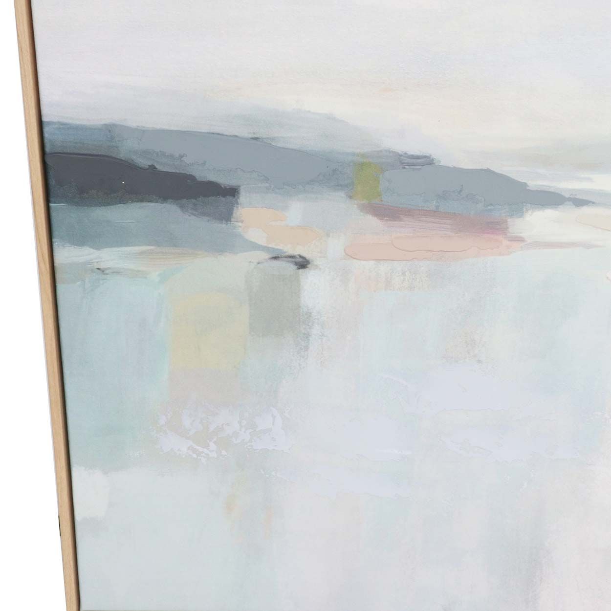 Abstract 90x60 Karft Paper Printing with Capped Frame and Hand Paint