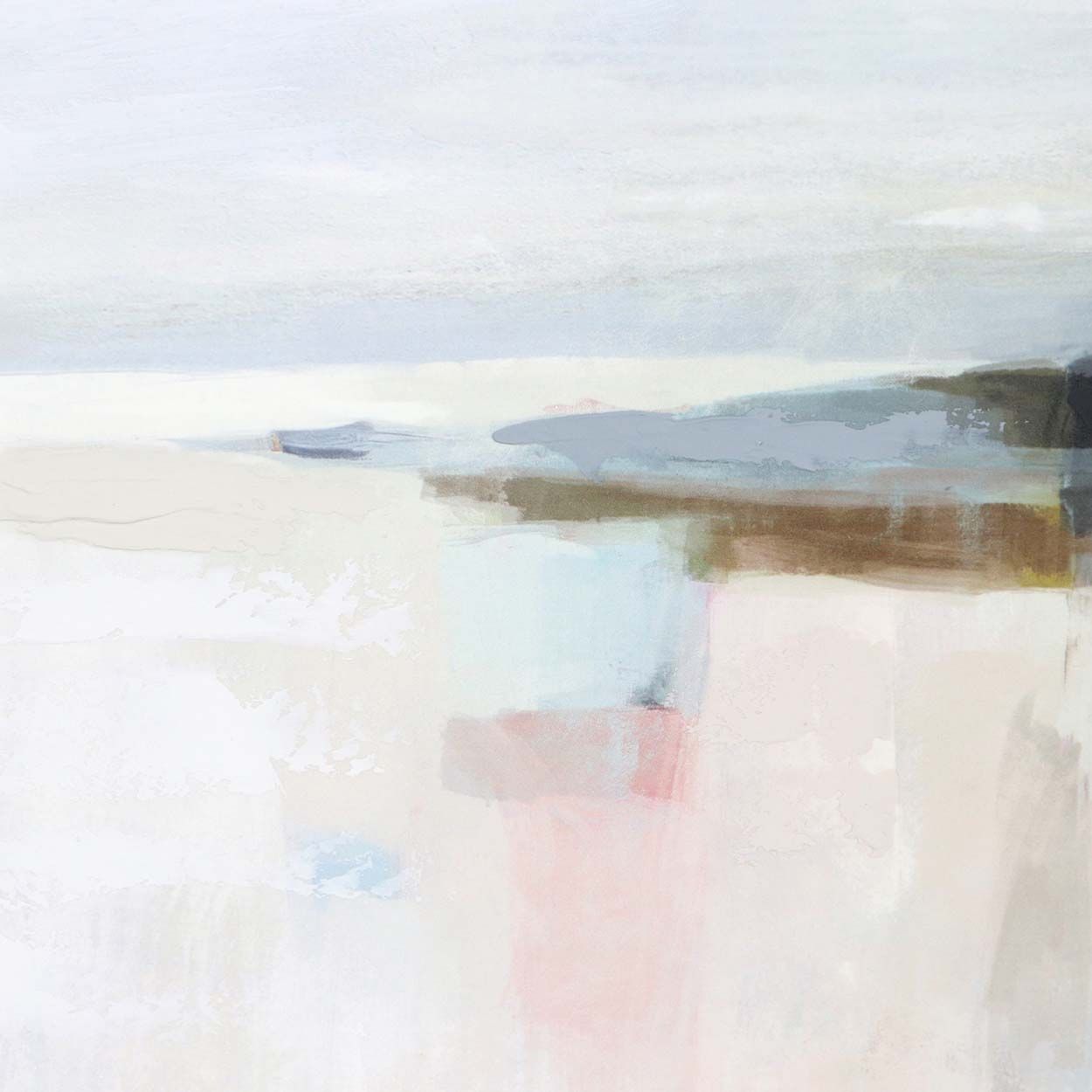 Abstract 90x60 Karft Paper Printing with Capped Frame and Hand Paint