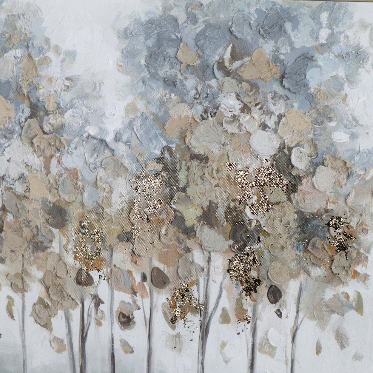 Trees 50x70 Printed Canvas with Capped Frame, Foil and Hand Paint