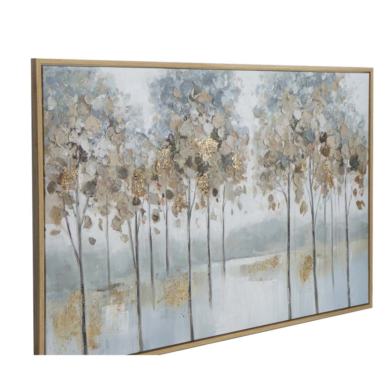 Trees 50x70 Printed Canvas with Capped Frame, Foil and Hand Paint