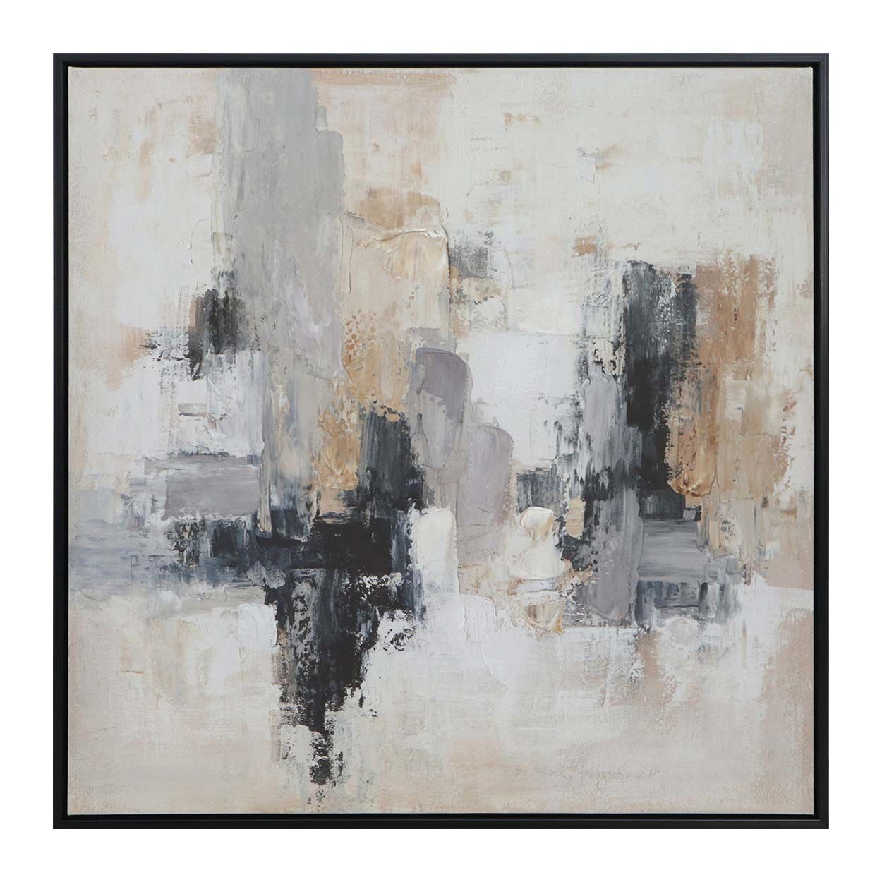 Abstract 60x60 Printed Canvas with Capped Frame and Hand Paint