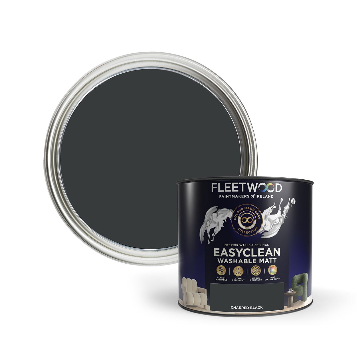 Fleetwood Easyclean Matt Charred Black 2.5Ltr
