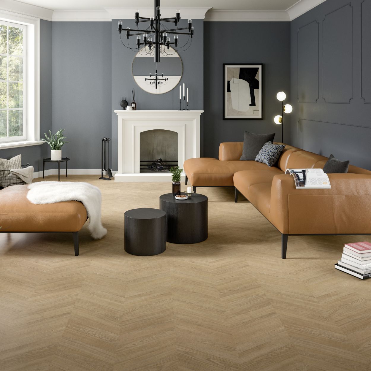 8mm Brown Skanderborg Chevron Laminate 2.53sqm