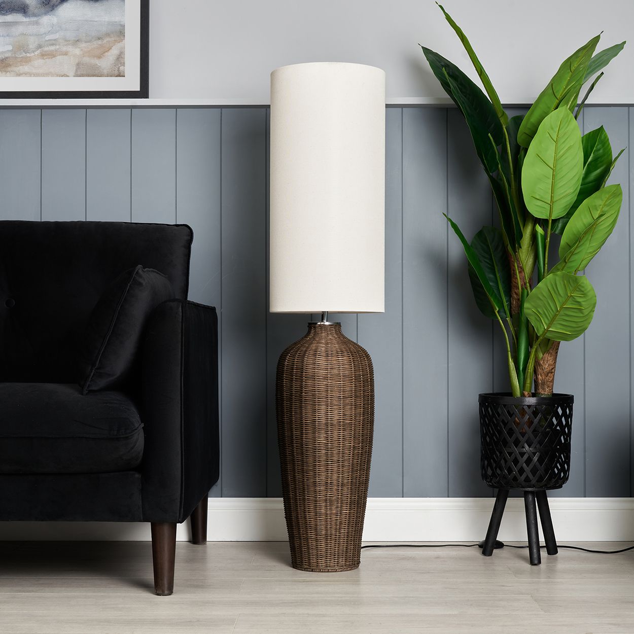 Elford Rattan Floor Lamp