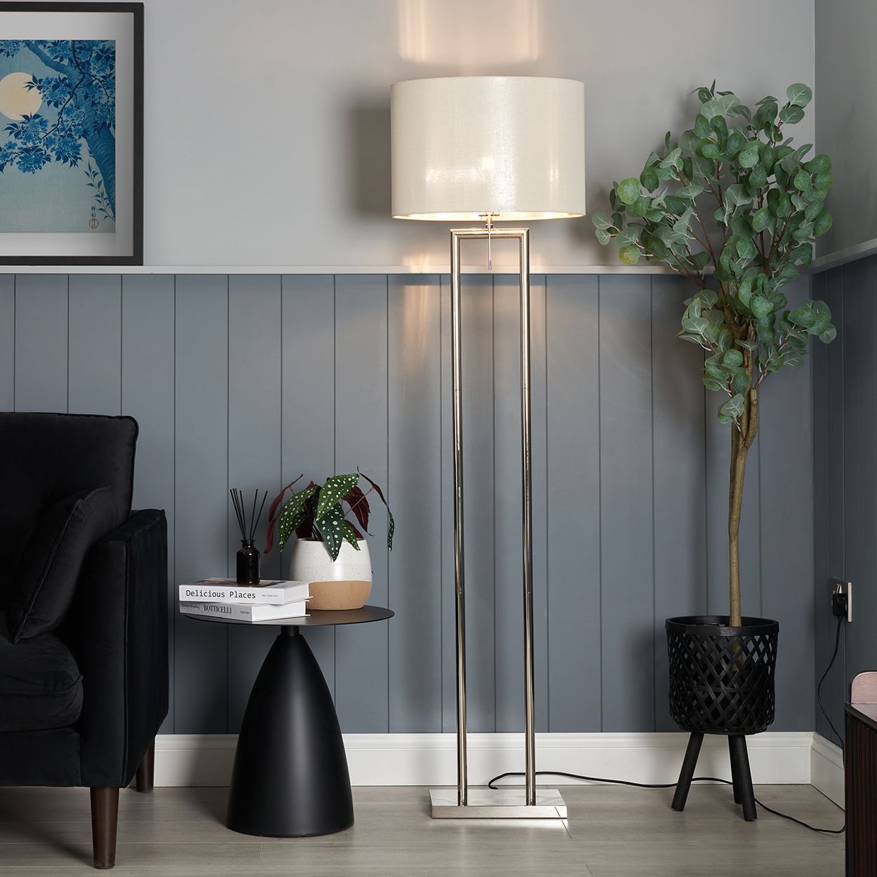 Lonton Hotel Floor Lamp - Polished Nickel