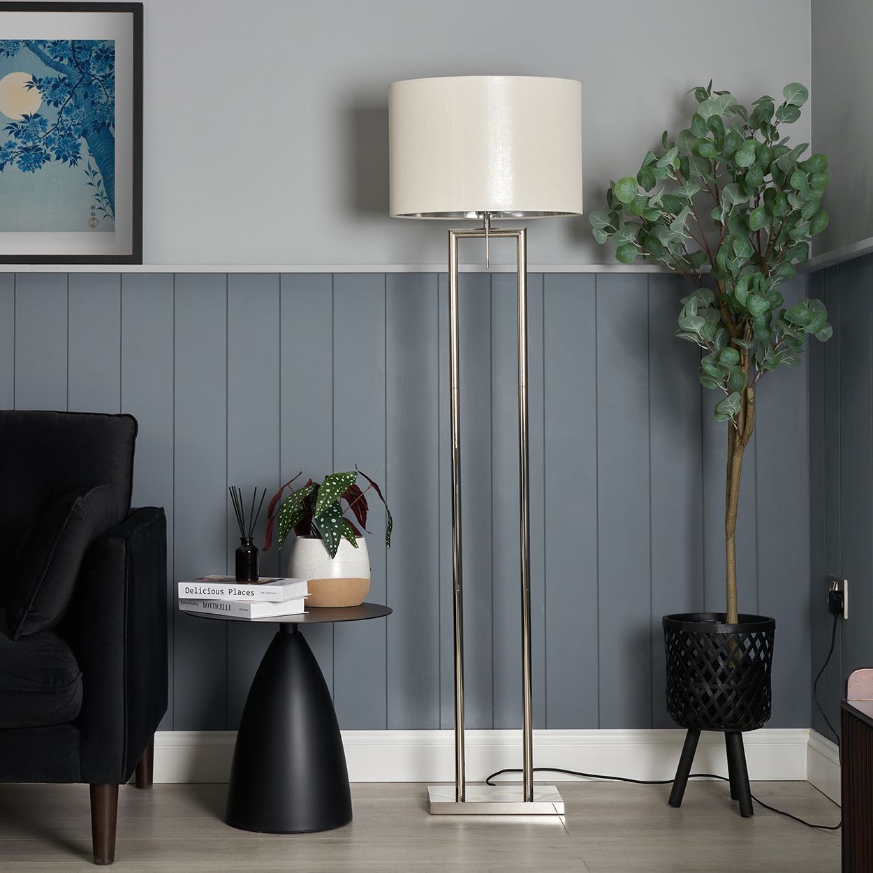 Lonton Hotel Floor Lamp - Polished Nickel