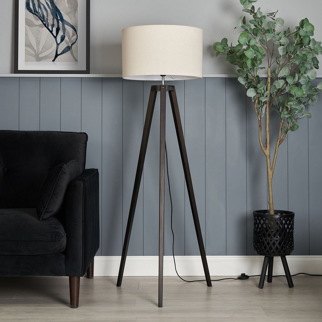 Blyth Wooden Tripod Floor Lamp