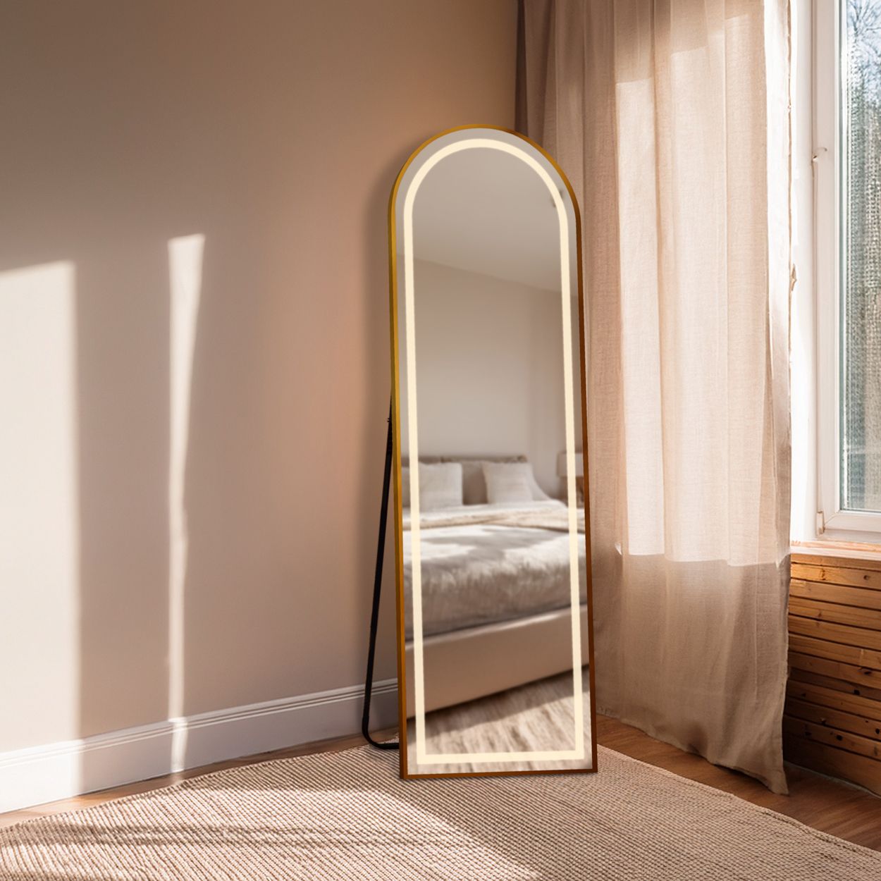 LED CHEVAL ARCH MIRROR GOLD 160 X 50CM