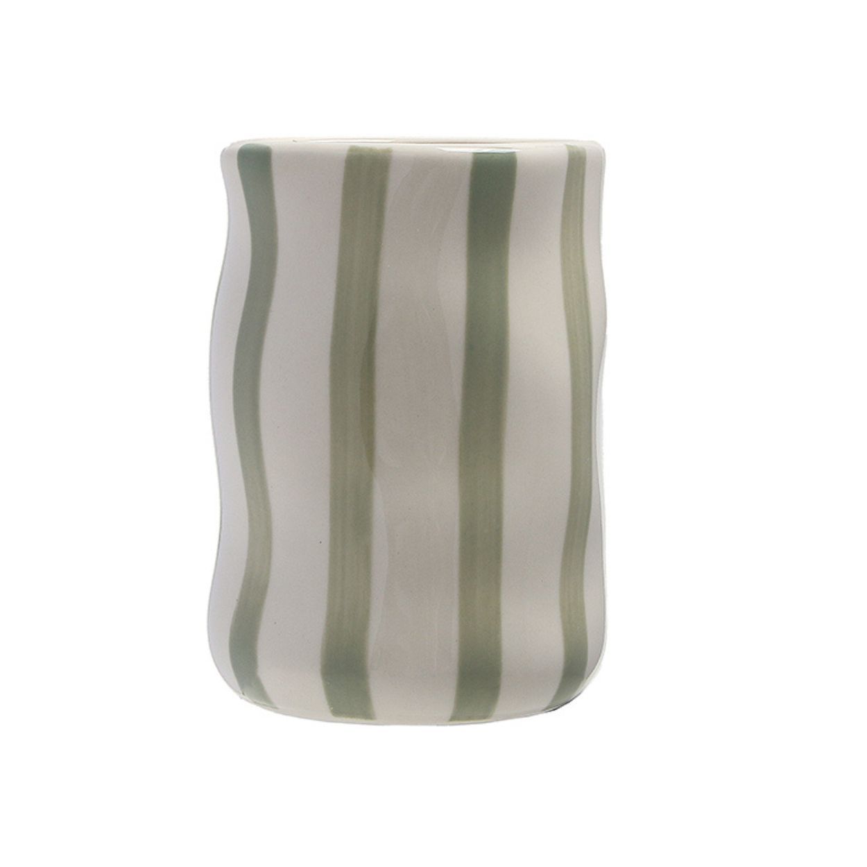 Green Stripe Ceramic Tumbler
