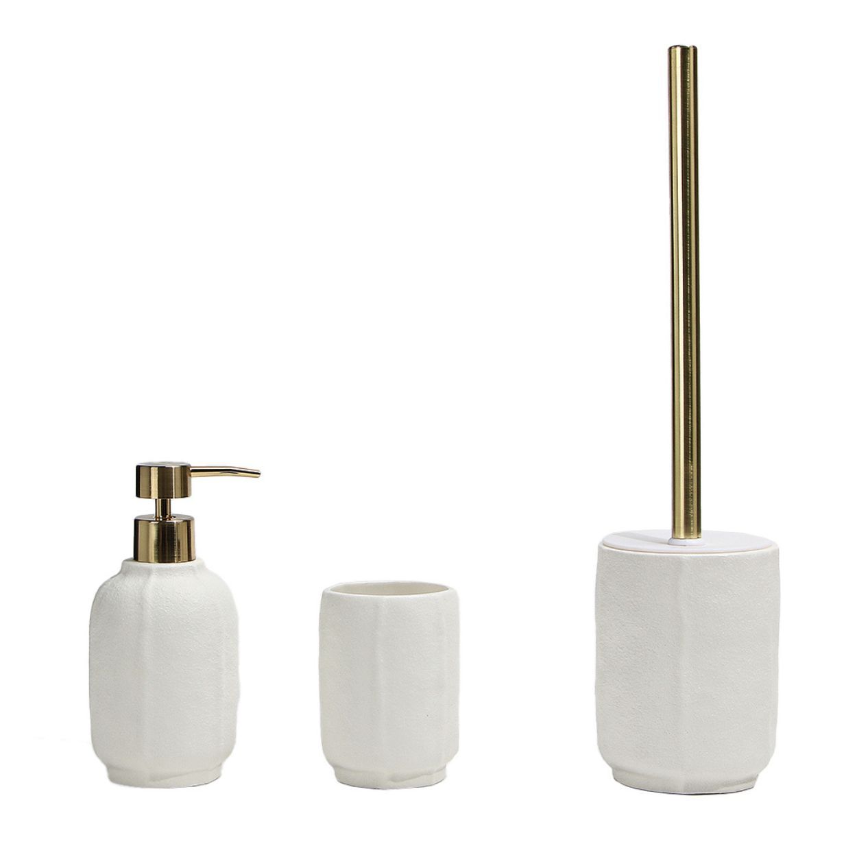 Textured Ceramic Soap Dispenser White