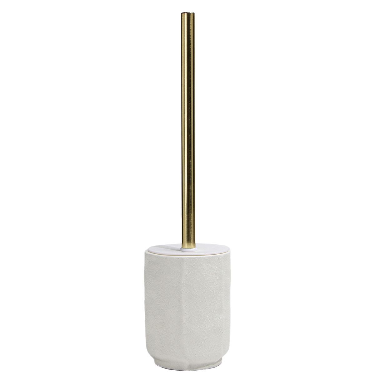 Textured Ceramic Toilet Brush Holder White