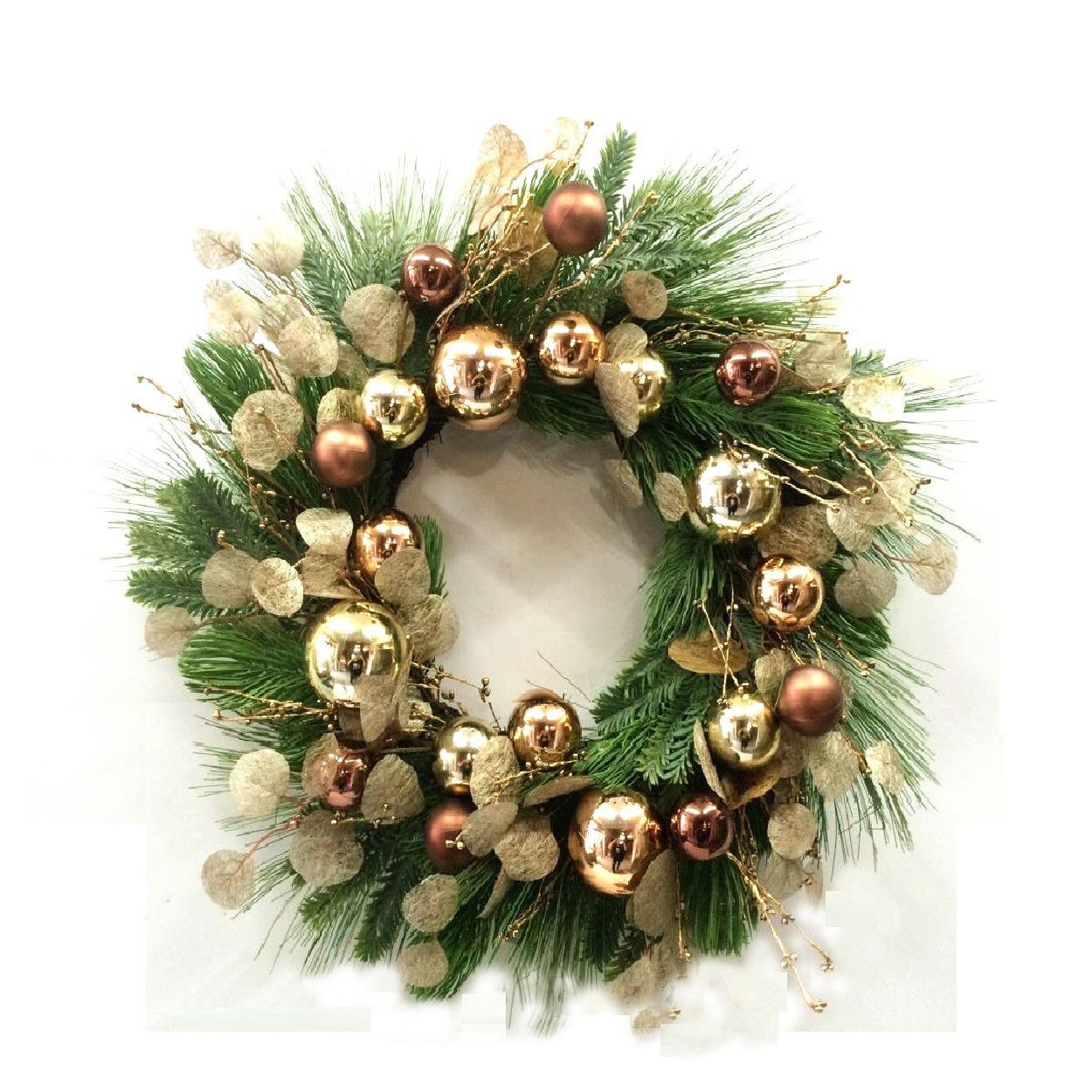 66cm Bauble & Pine Wreath