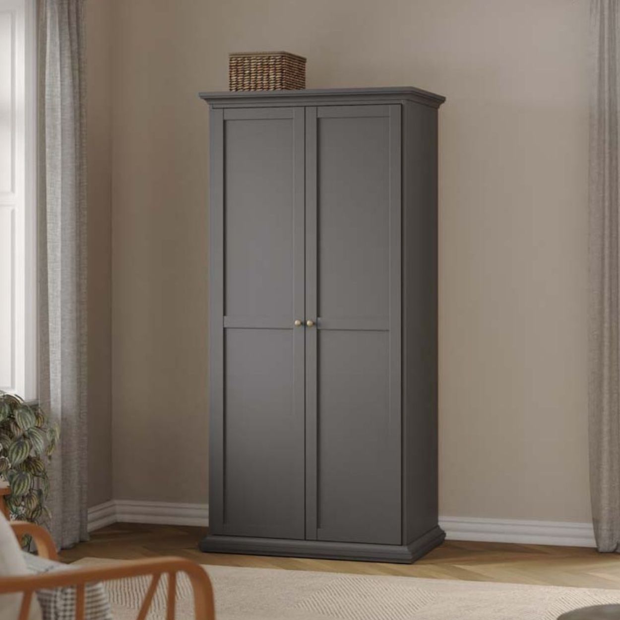 Monacco 2 Door Wardrobe Grey