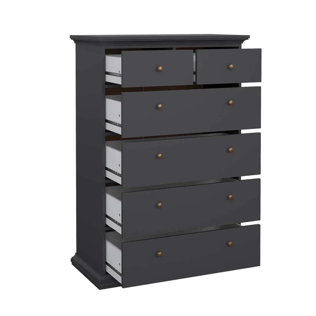Monaco 6 Drawer Chest Grey