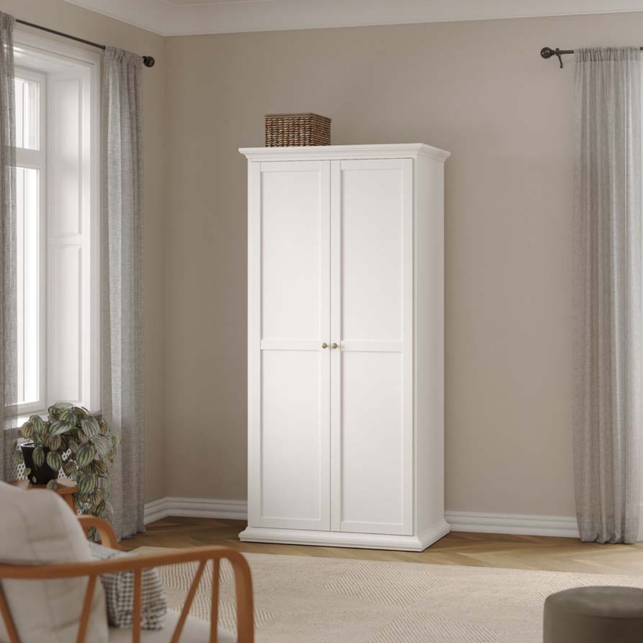 Monacco 2 Door Wardrobe White
