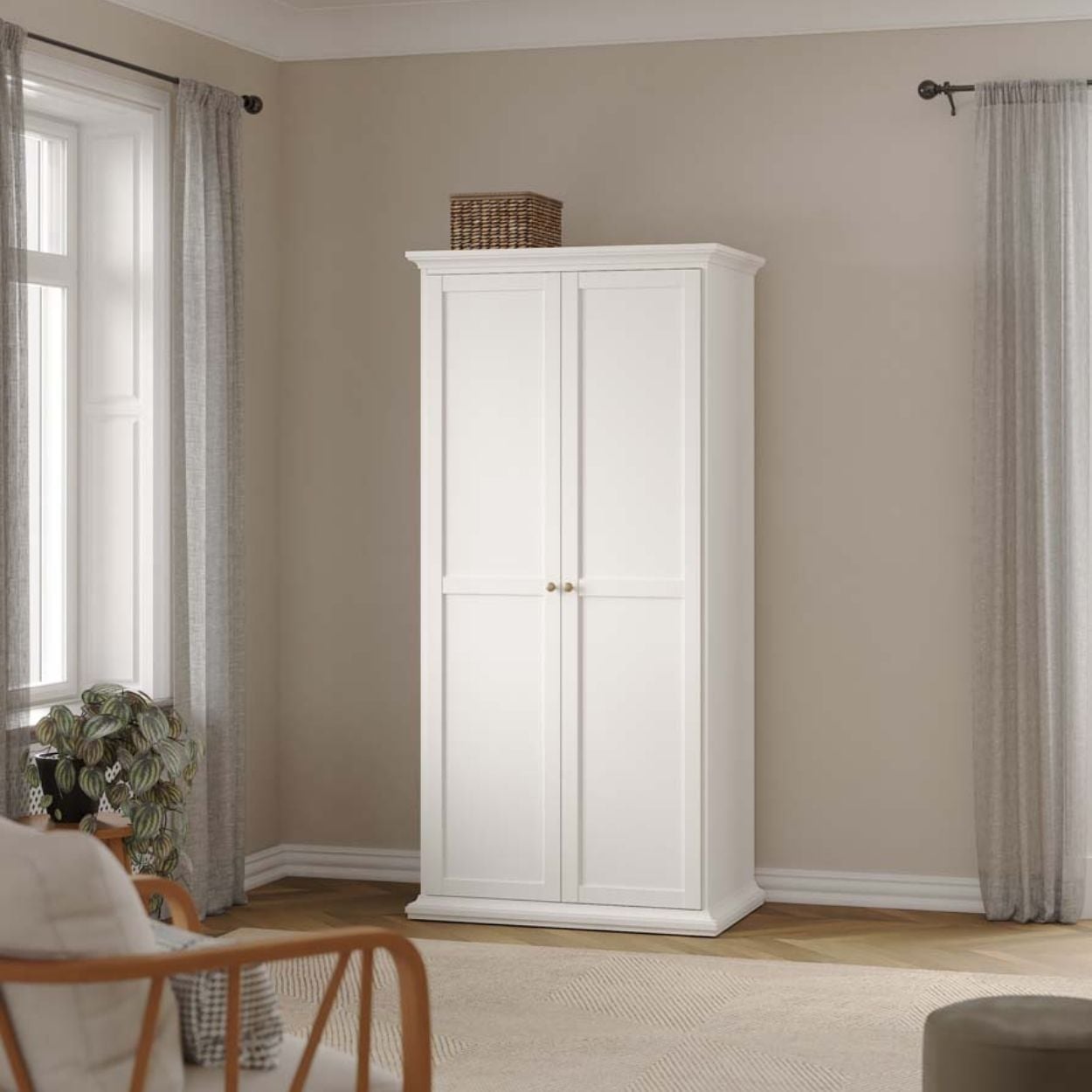 Monaco 2 Door Wardrobe White