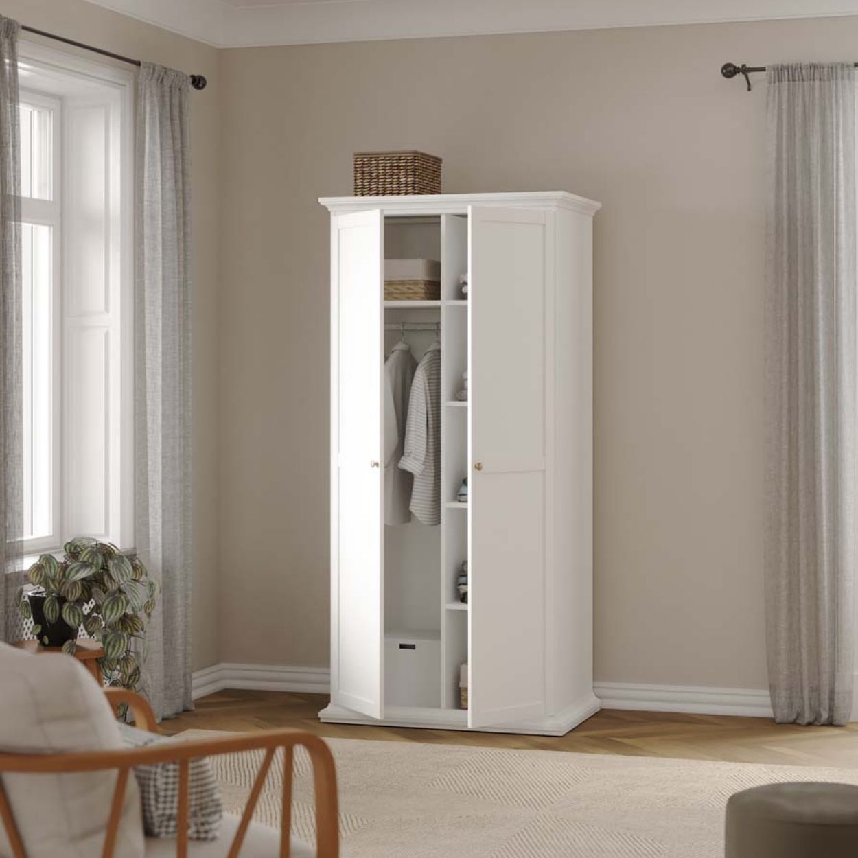 Monacco 2 Door Wardrobe White