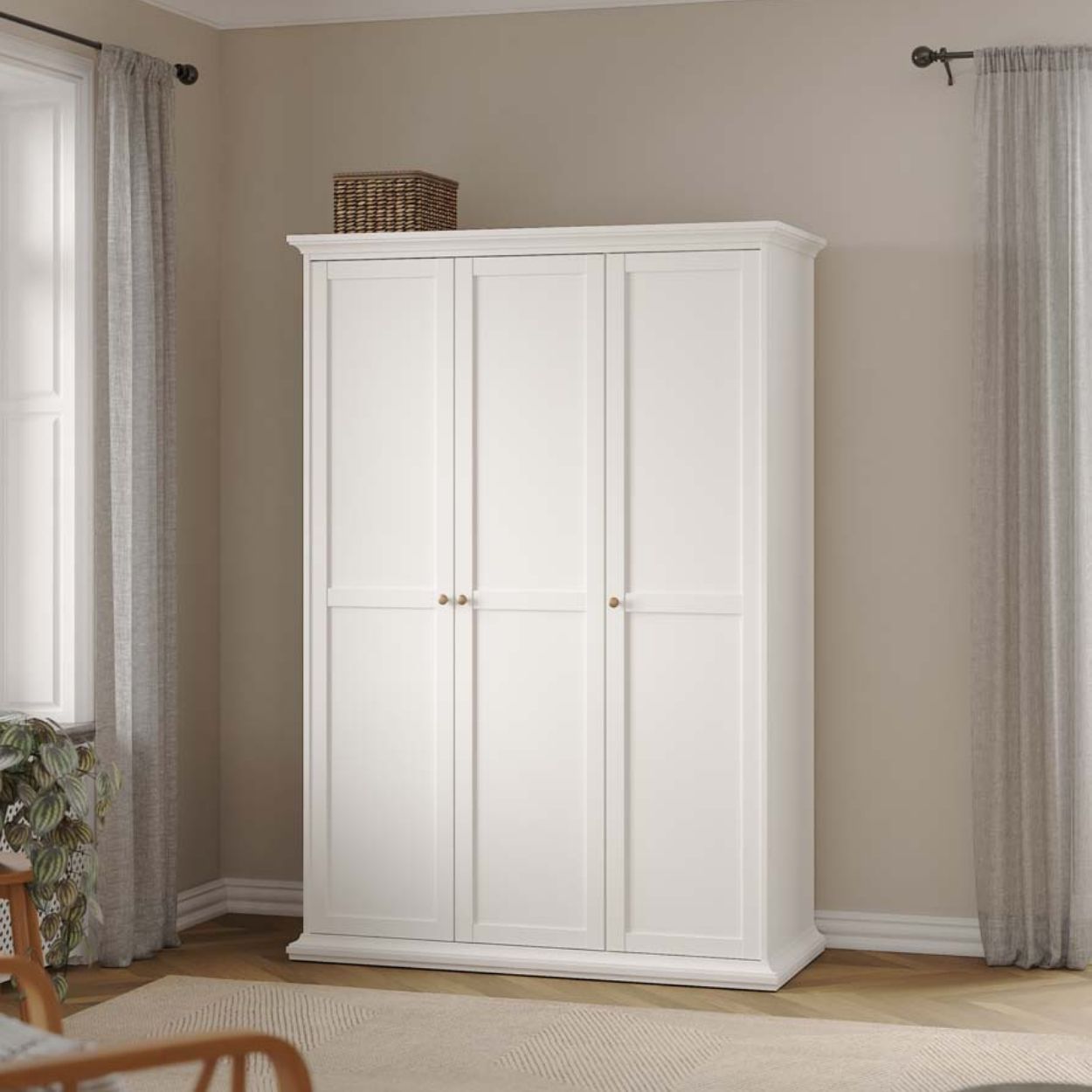 Monacco 3 Door Wardrobe White